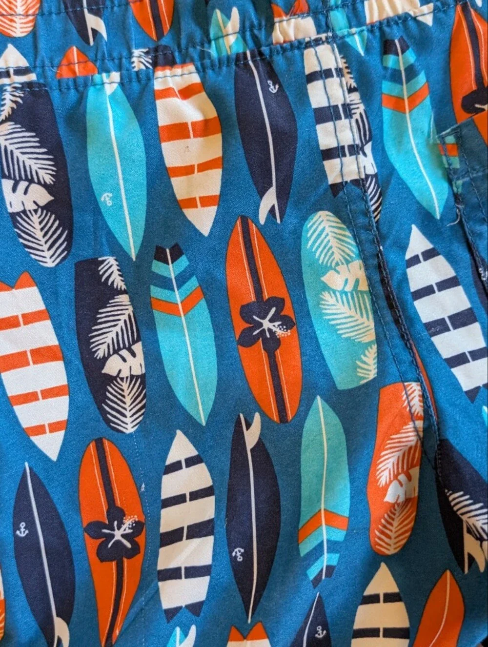 Gymboree Toddler Boys Surfboard Print Swim Trunks - Blue & Orange Size 5T